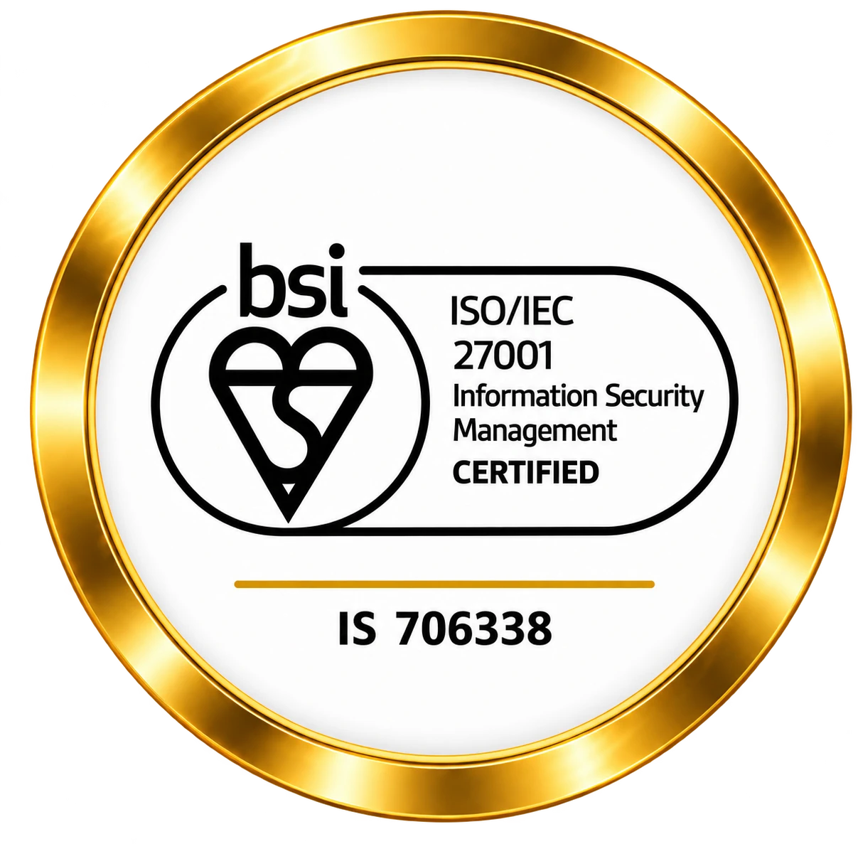 Badge BSI : ISO/IEC 27001 Information Security Management, certifié